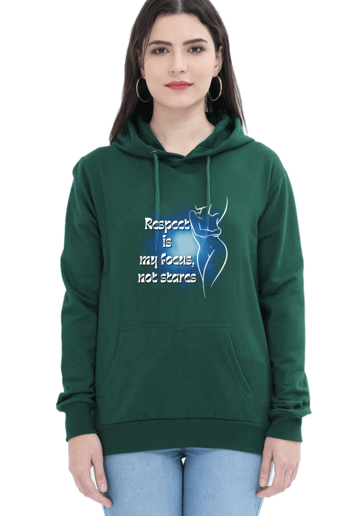 "Elegance Unveiled" Unisex Hoodie for Girls and Women Bottle Green