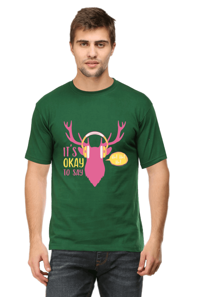 Its Ok To Say Men's T Shirt Bottle Green