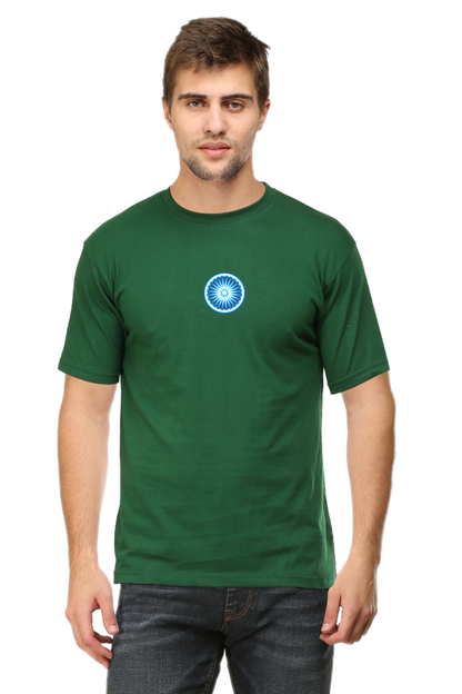 Ashoka Chakra Independence Day T Shirt Bottle Green