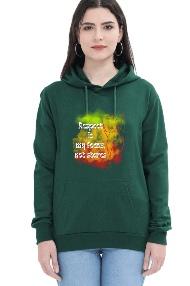 "Elegance Unveiled" Unisex Hooded sweatshirt for Girls and Women Bottle Green