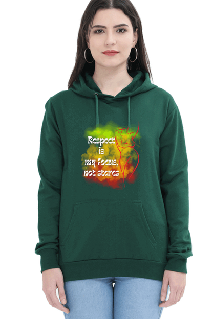 "Elegance Unveiled" Unisex Hooded sweatshirt for Girls and Women Bottle Green