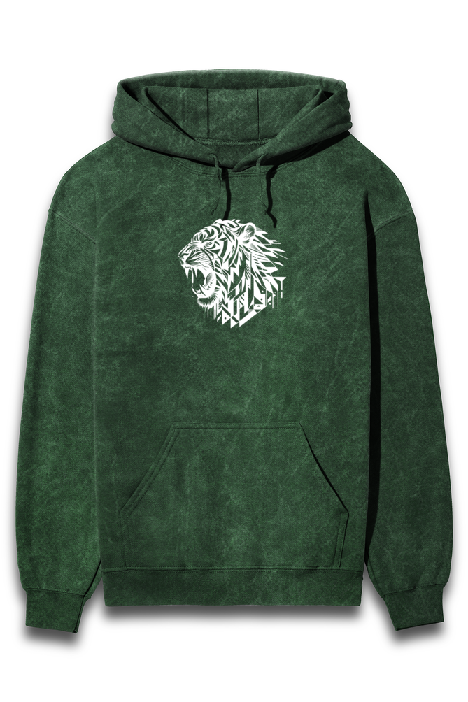 Acid Washed Unisex Hoodie 13 Bottle Green