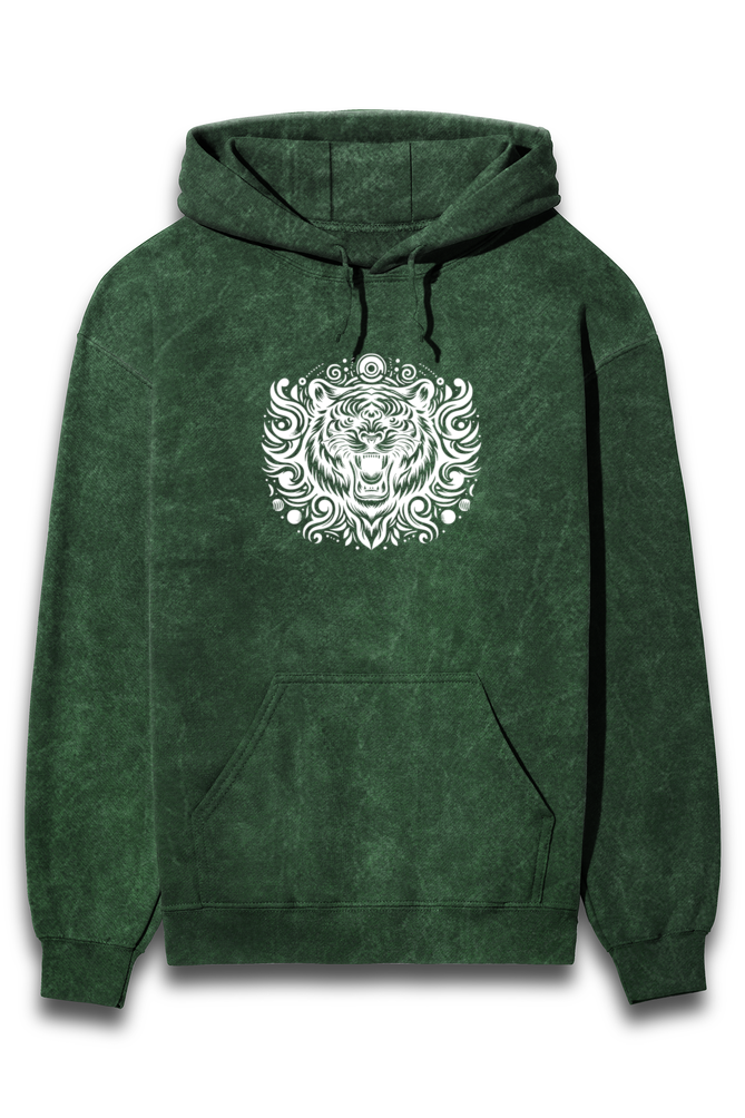 Acid Washed Unisex Hoodie 14 Bottle Green