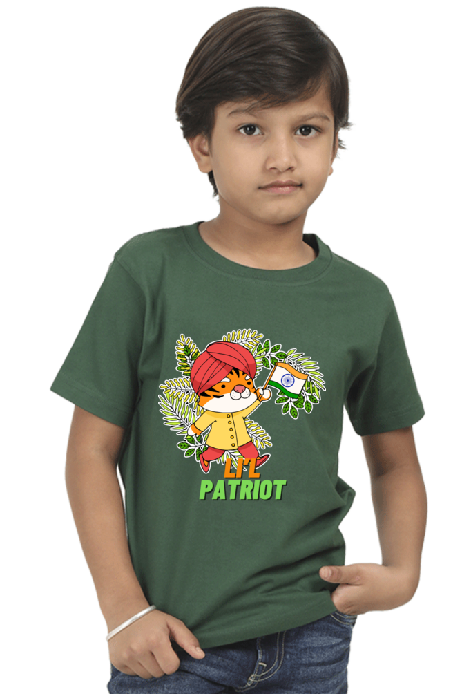 Patriotic T Shirts for Boys Bottle Green