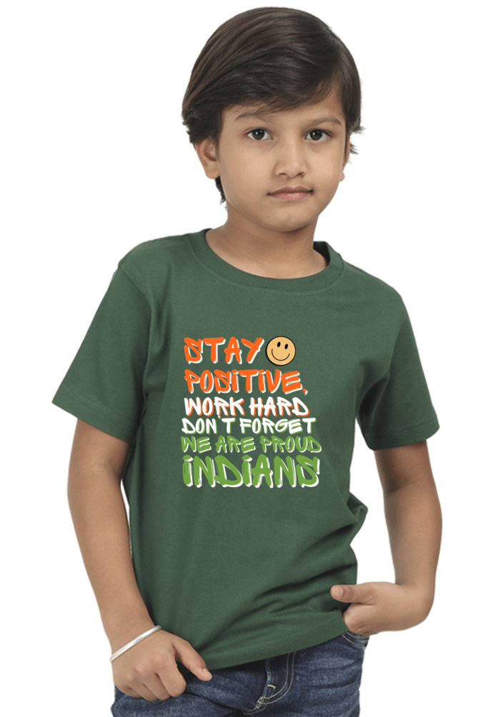 Patriotic T Shirts for Boys Bottle Green