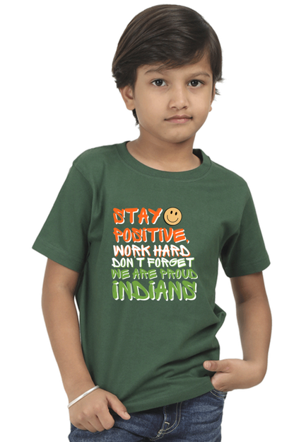 Patriotic T Shirts for Boys Bottle Green