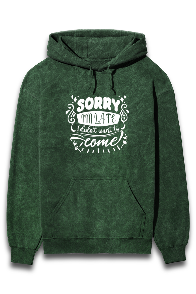 Acid Washed Unisex Hoodie Bottle Green