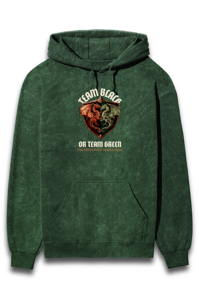 Acid Washed Unisex Hoodie 4 Bottle Green