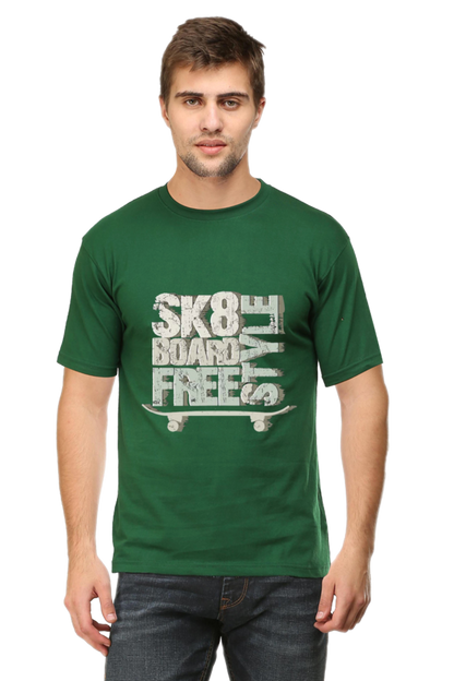 Skate Board Free Style Men's T Shirt Bottle Green