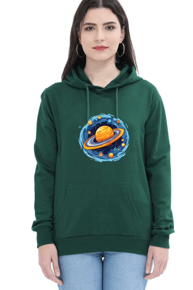 "Ethereal Elegance" Unisex Hoodie Sweatshirt for Women and Girls Bottle Green