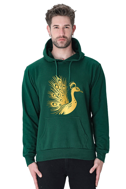 Hoodie Sweatshirt - Golden Peacock Vinyl Printed