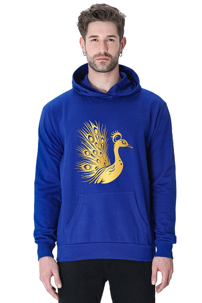 Hoodie Sweatshirt - Golden Peacock Vinyl Printed