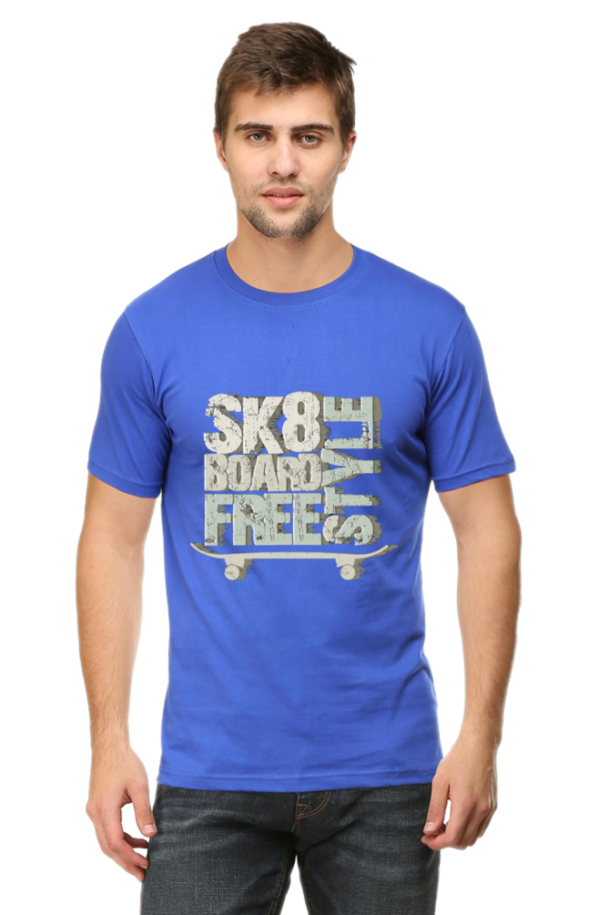 Skate Board Free Style Men's T Shirt Royal Blue