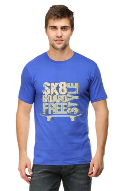 Skate Board Free Style Men's T Shirt Royal Blue