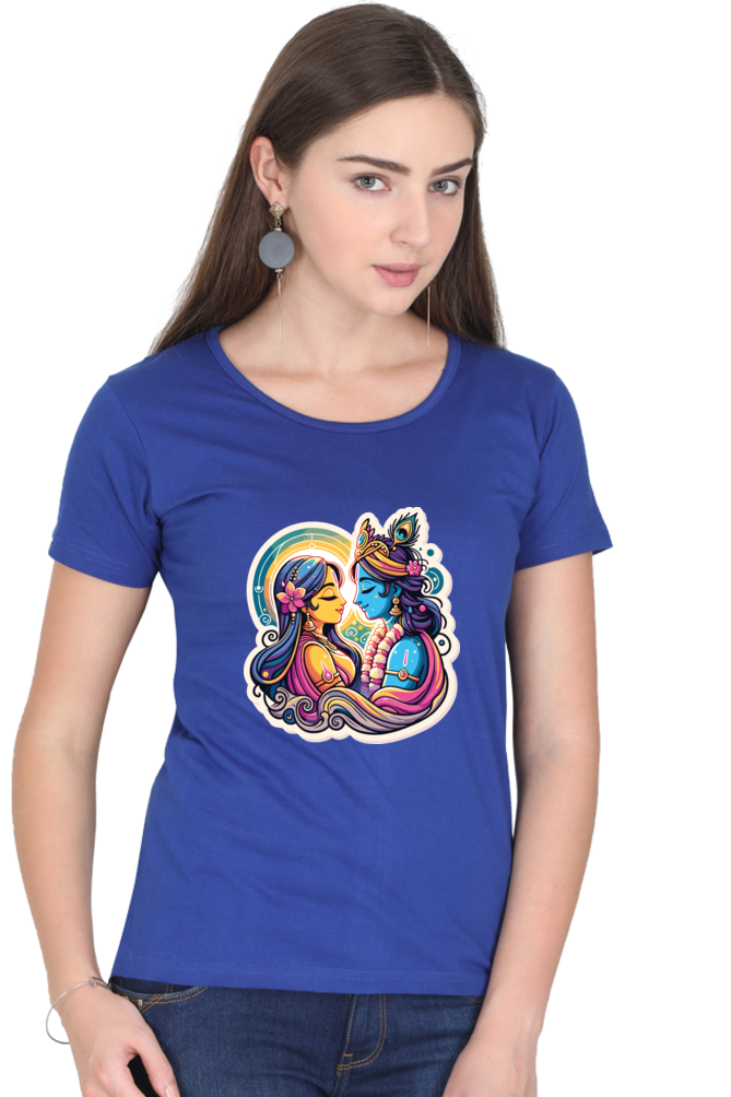 Radha Krishna janmashtami Women T Shirts Royal Blue