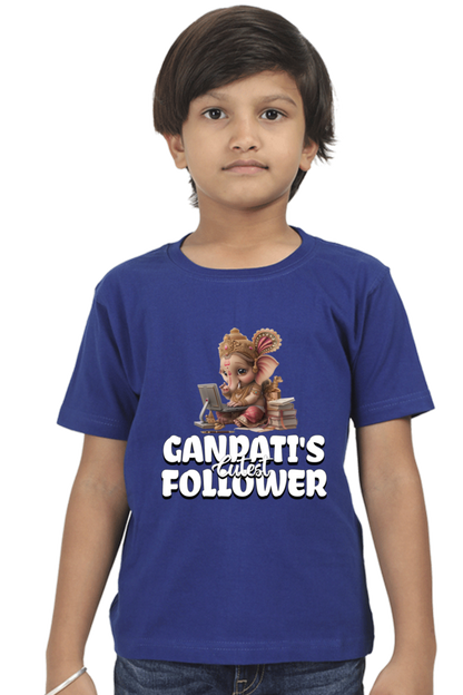 Ganpati's Cutest Follower Ganesh Chaturthi Boy's T Shirts