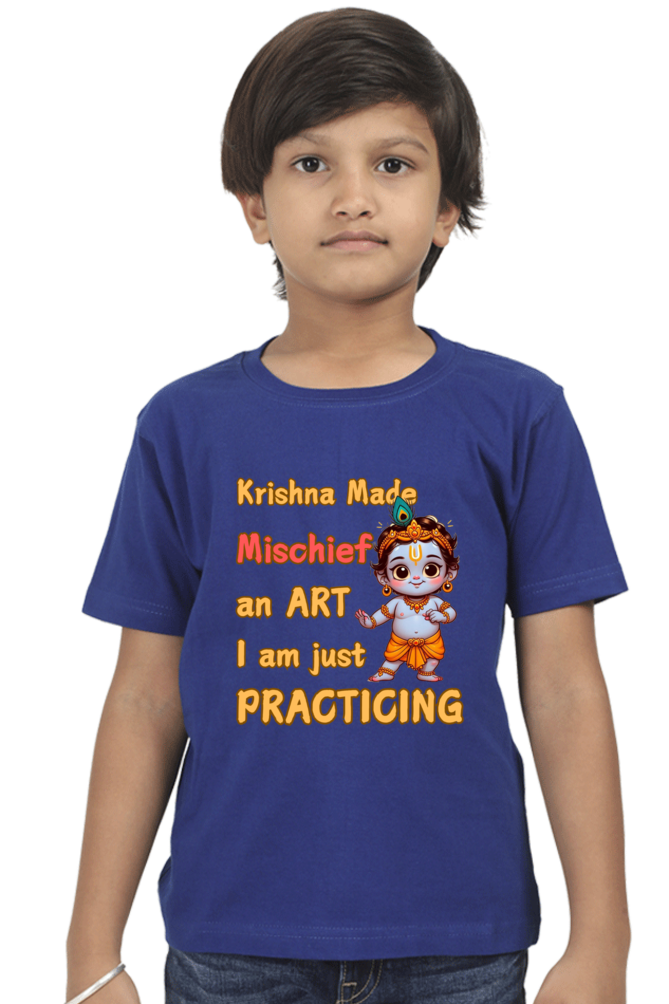 Krishna Made Mischief An Art Janmashtami Boy's T Shirts