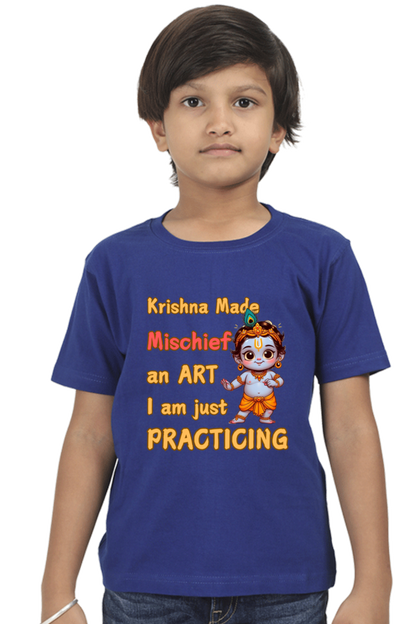 Krishna Made Mischief An Art Janmashtami Boy's T Shirts