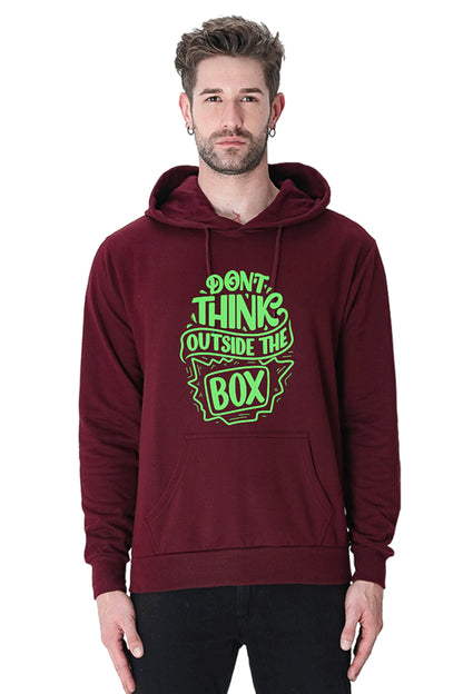 Hoodie Sweatshirt - Dont Think Outside the Box green printed