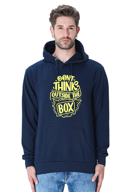 Hoodie Sweatshirt - Dont Think Outside the Box yellow printed