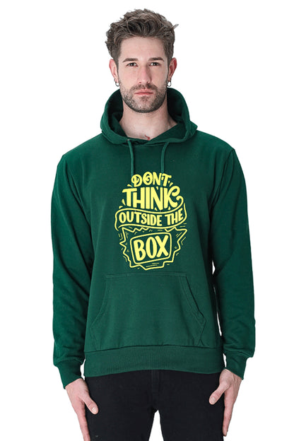 Hoodie Sweatshirt - Dont Think Outside the Box yellow printed