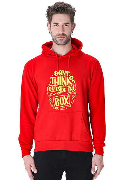 Hoodie Sweatshirt - Dont Think Outside the Box yellow printed