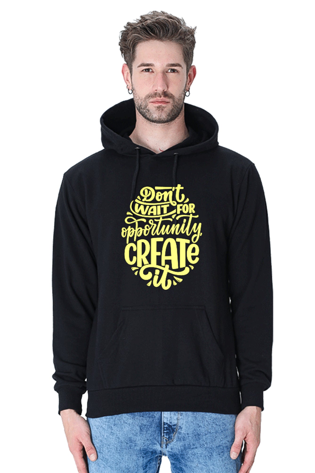 Hoodie Sweatshirt - Dont Wait For Opportunity create yellow print