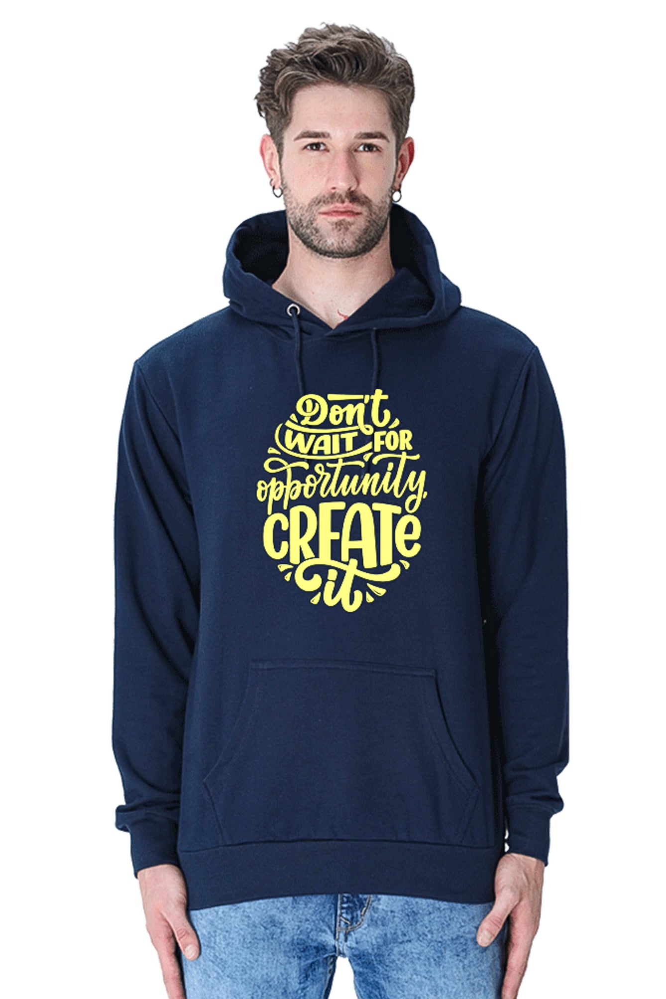 Hoodie Sweatshirt - Dont Wait For Opportunity create yellow print