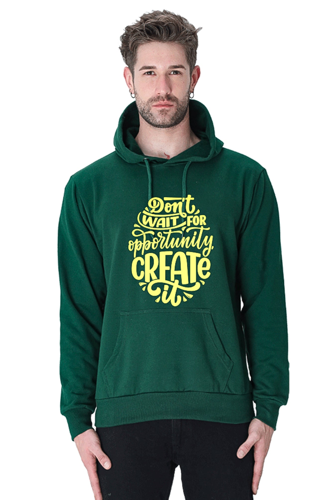 Hoodie Sweatshirt - Dont Wait For Opportunity create yellow print