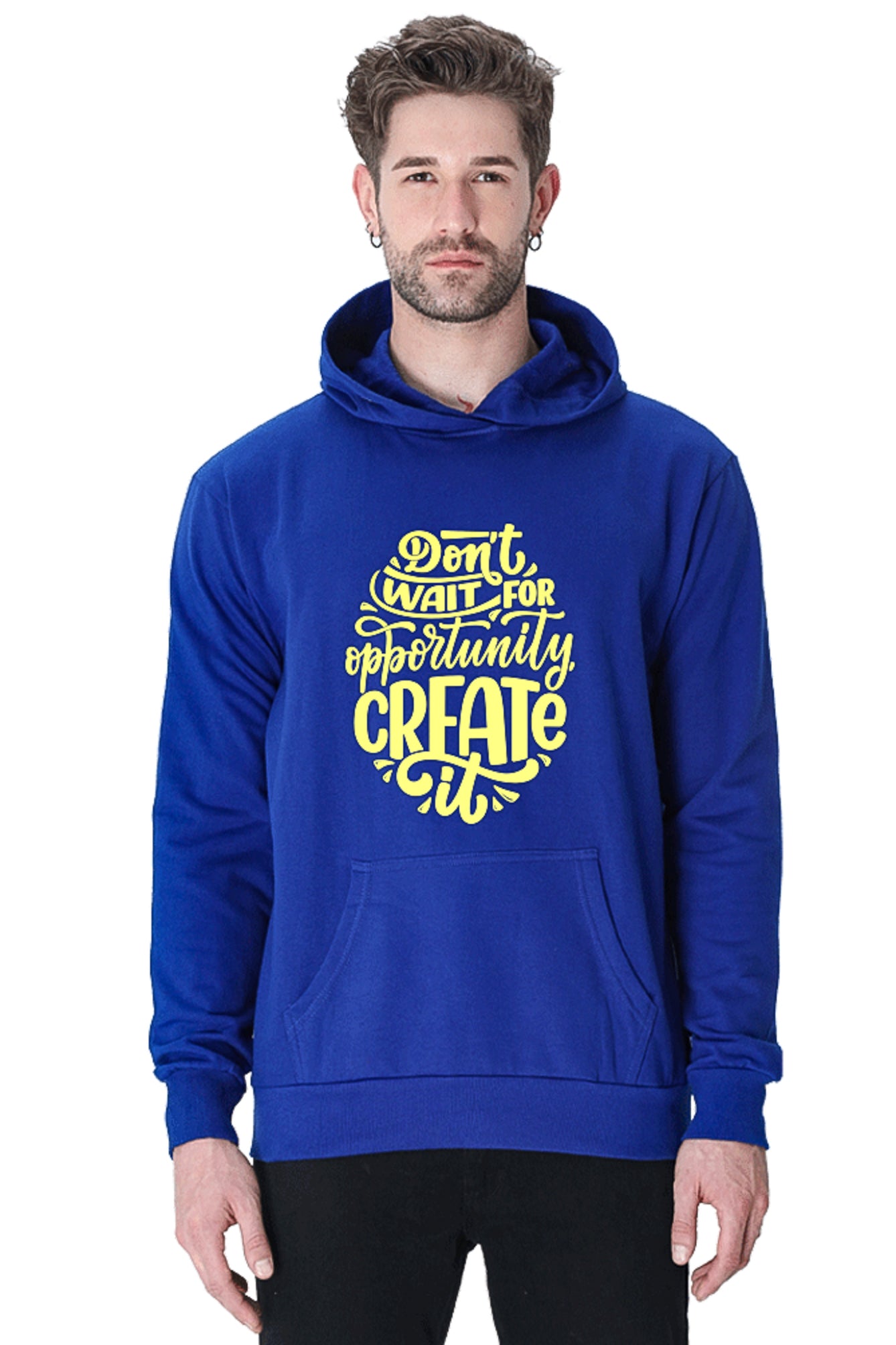 Hoodie Sweatshirt - Dont Wait For Opportunity create yellow print