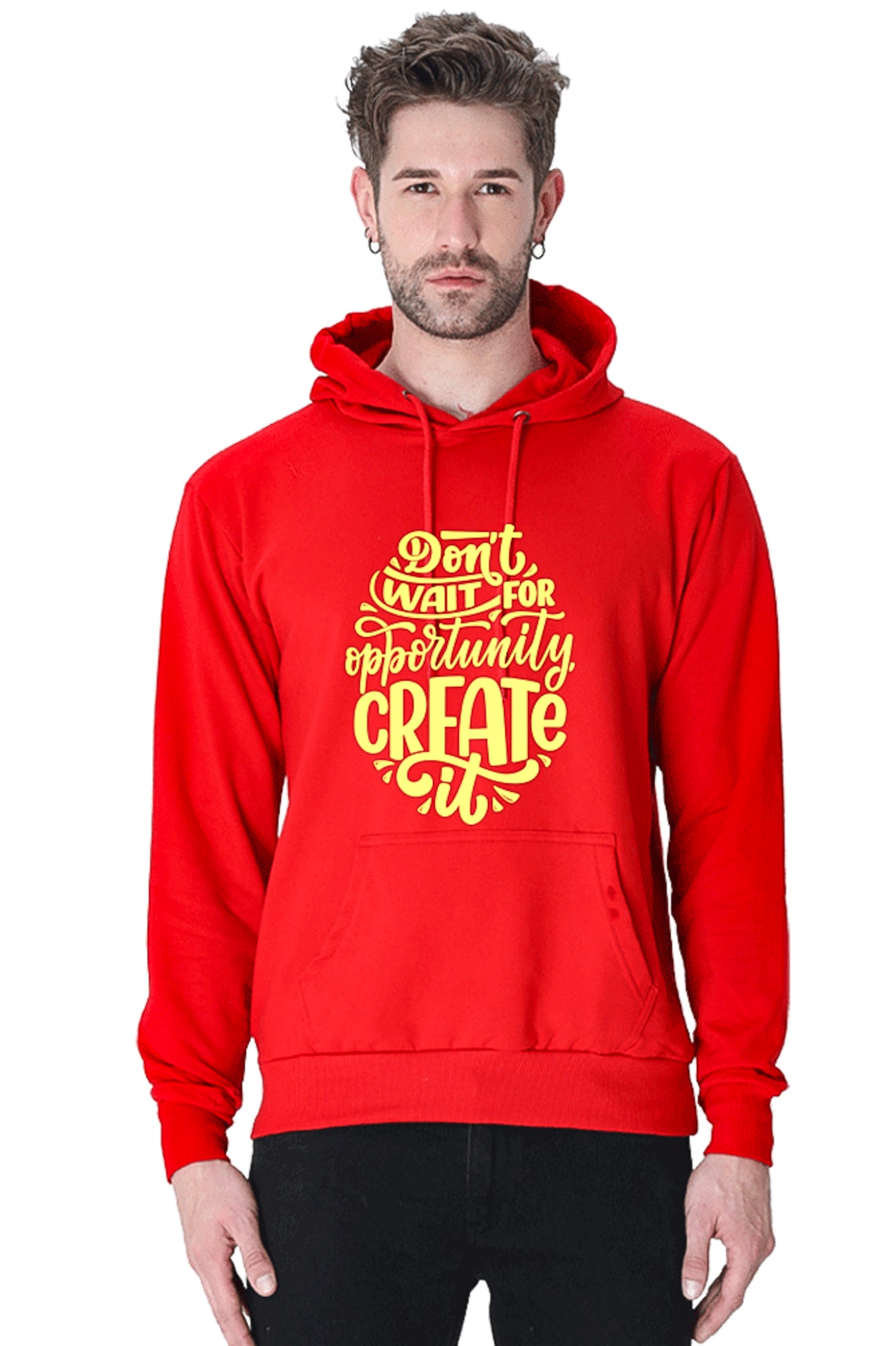 Hoodie Sweatshirt - Dont Wait For Opportunity create yellow print