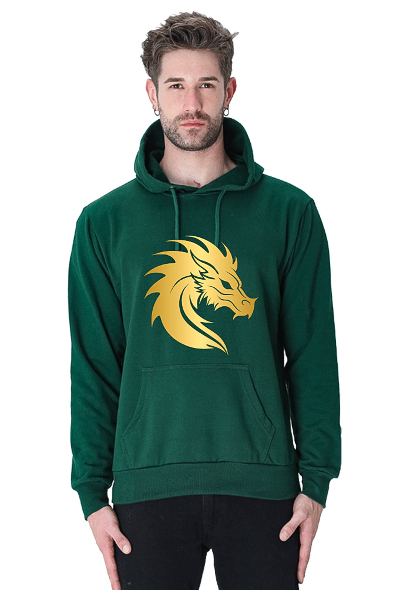 Hoodie Sweatshirt - Golden Dragon Vinyl Print