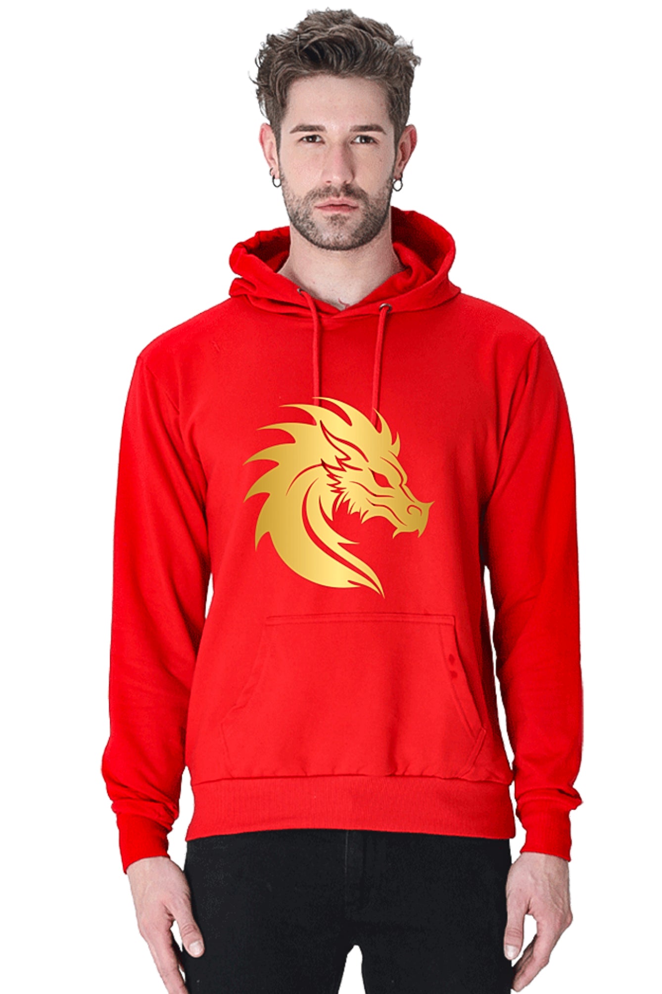 Hoodie Sweatshirt - Golden Dragon Vinyl Print