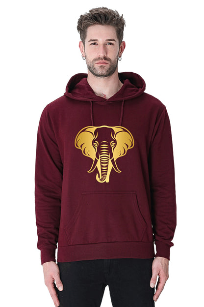 Hoodie Sweatshirt - Golden Elephant Vinyl Printed