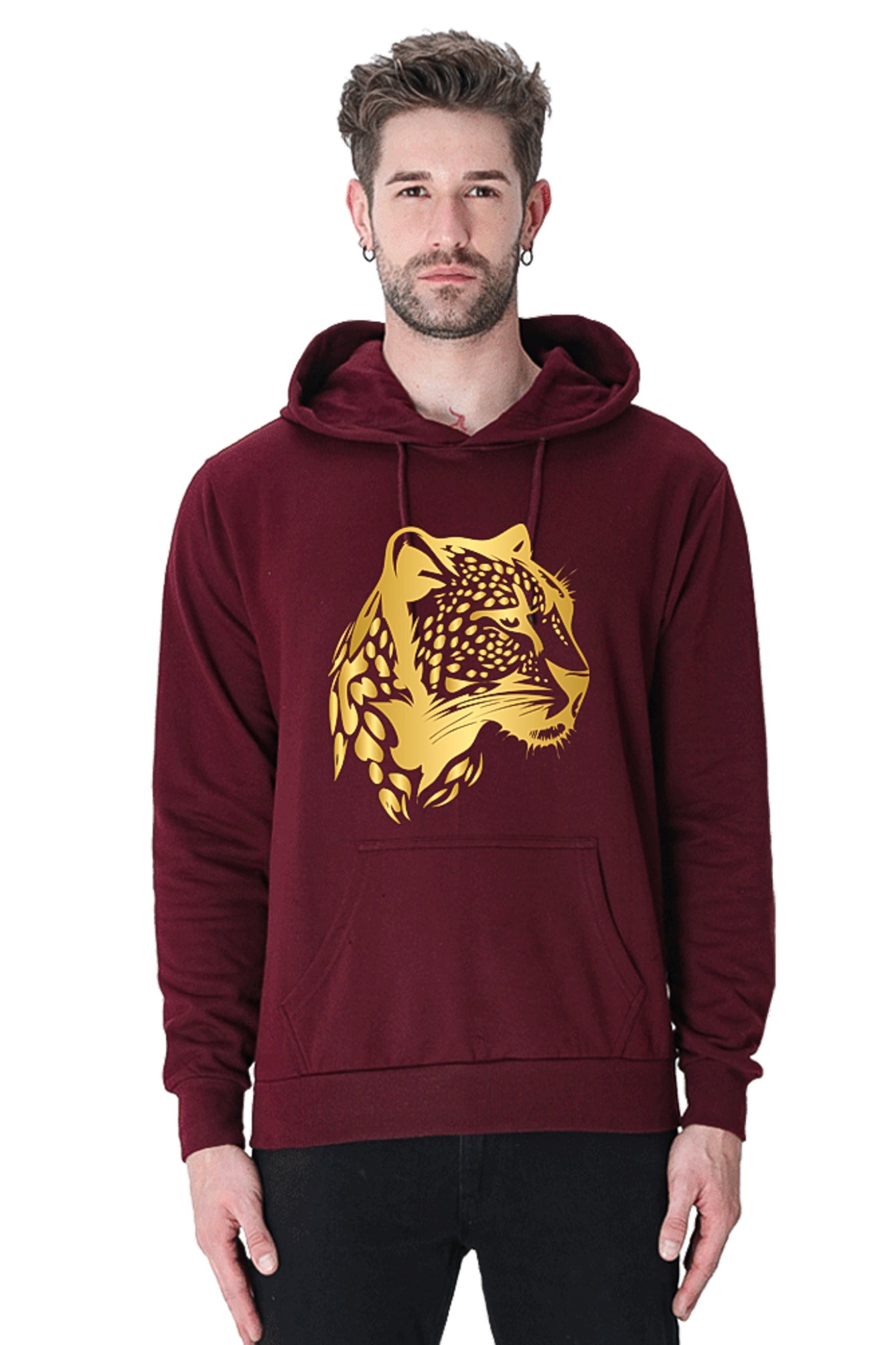 Hoodie Sweatshirt - Golden Tiger Vinyl Print