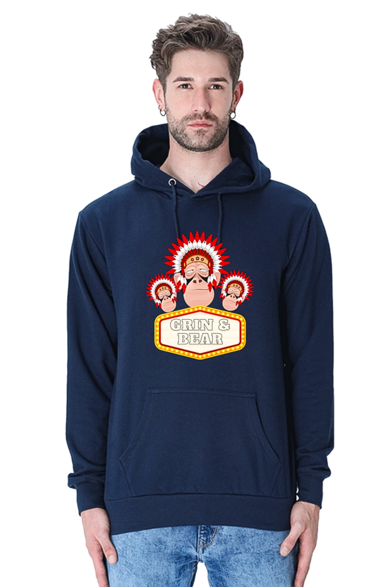 Hoodie Sweatshirt - Grin and Bear