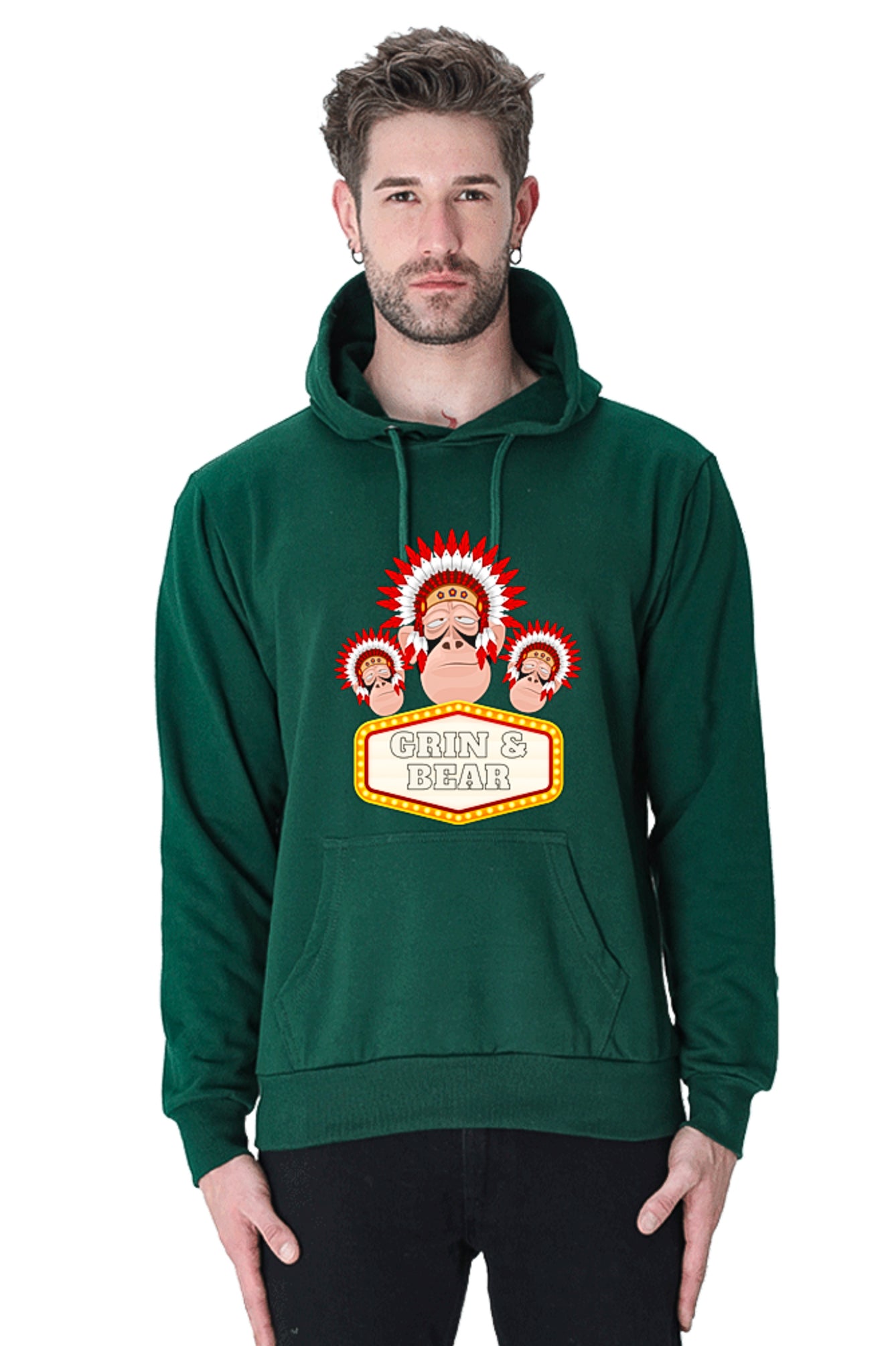 Hoodie Sweatshirt - Grin and Bear