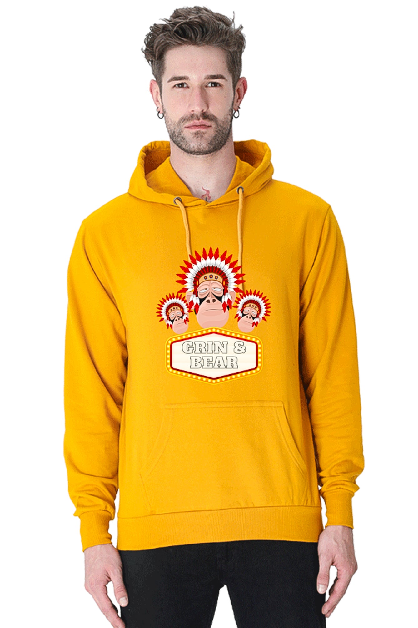 Hoodie Sweatshirt - Grin and Bear