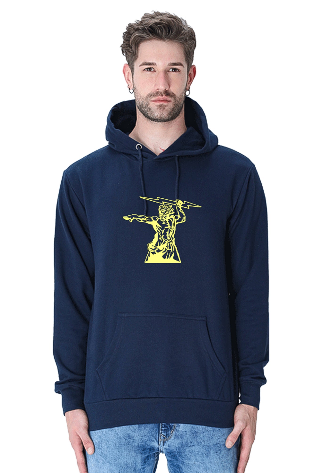 Hoodie Sweatshirt - Zeus with Lightning Bolt