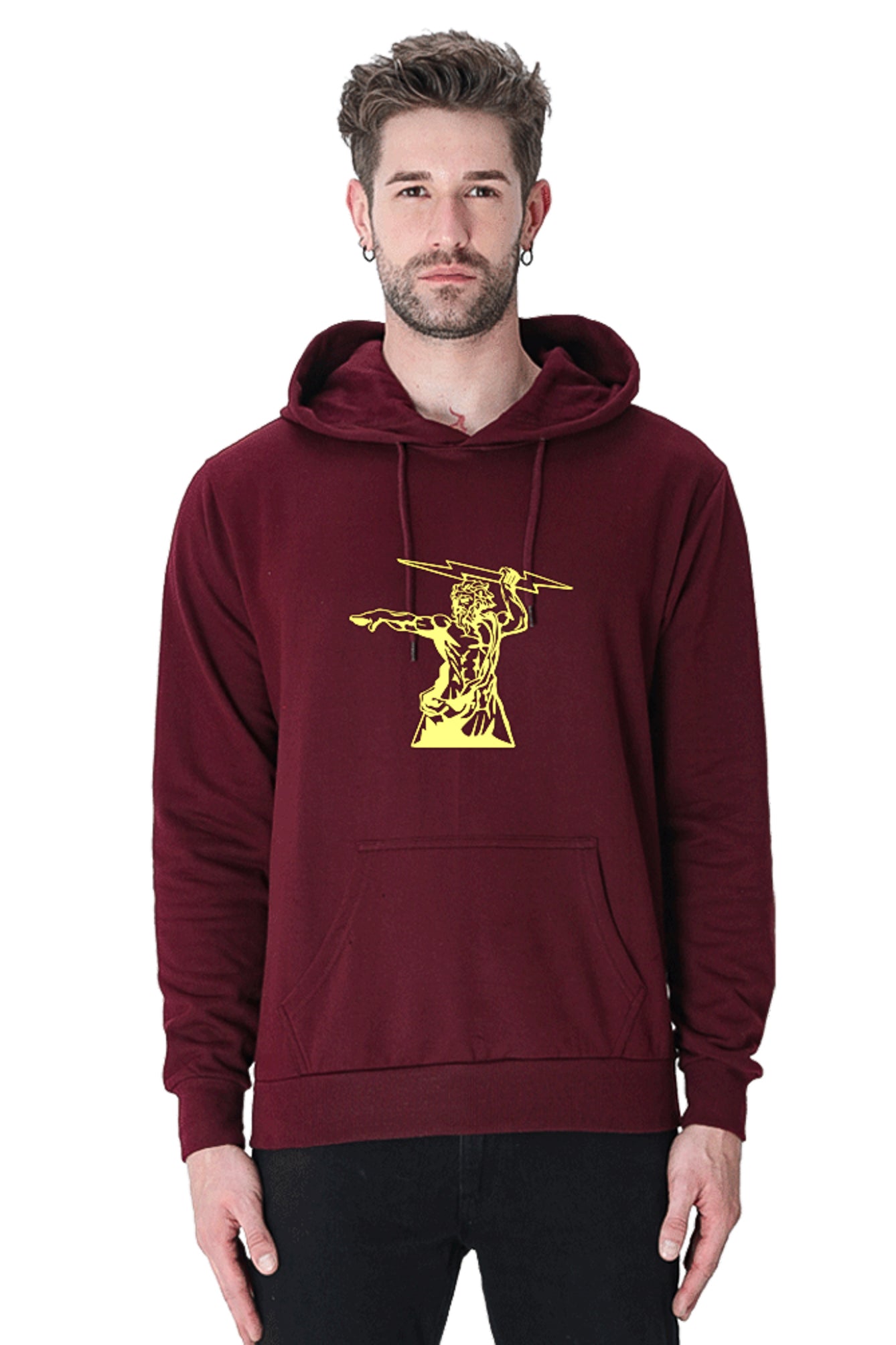 Hoodie Sweatshirt - Zeus with Lightning Bolt