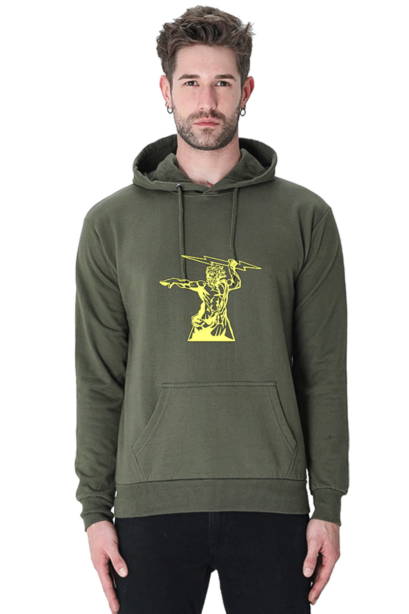 Hoodie Sweatshirt - Zeus with Lightning Bolt