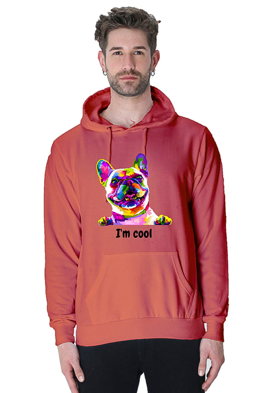 I Am Cool Dog - Vinyl Printed Stylish Hoodie Sweatshirt