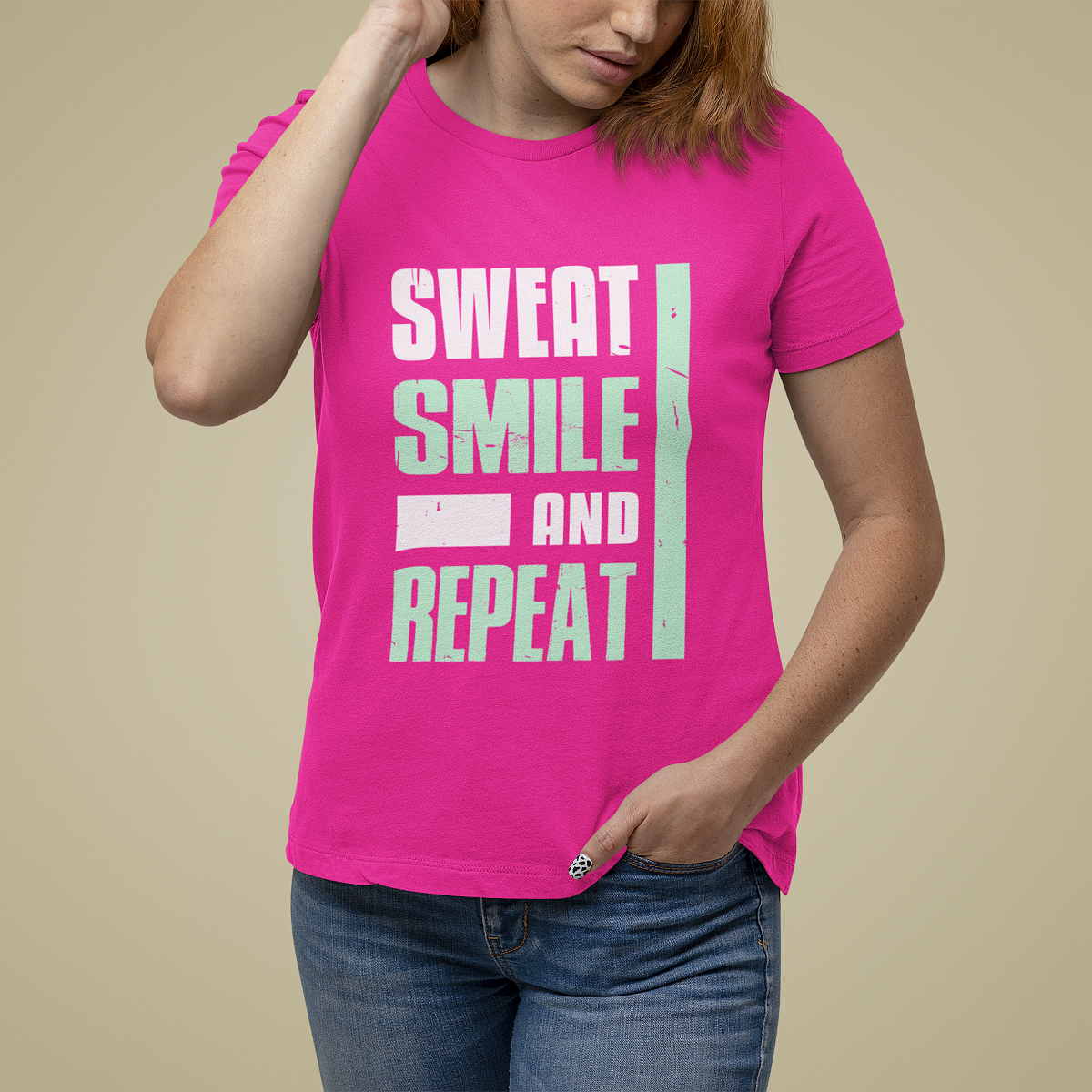 Sweat Smile And Repeat T Shirts For Women