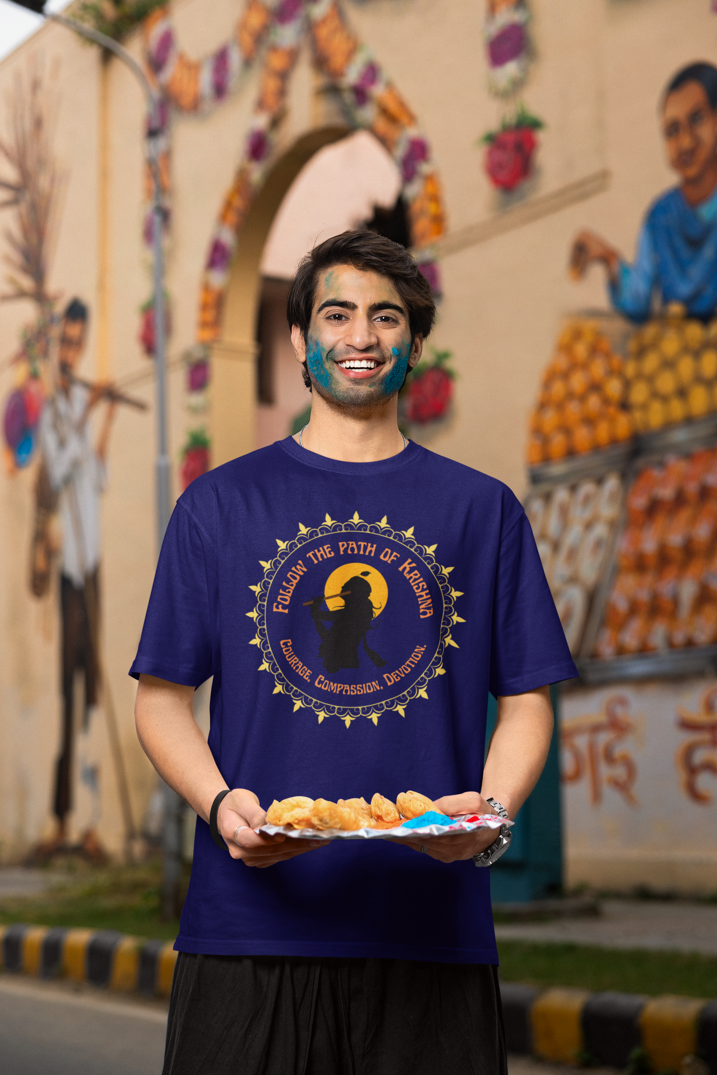 Follow The Path Of Krishna Janmashtami Men's T Shirts