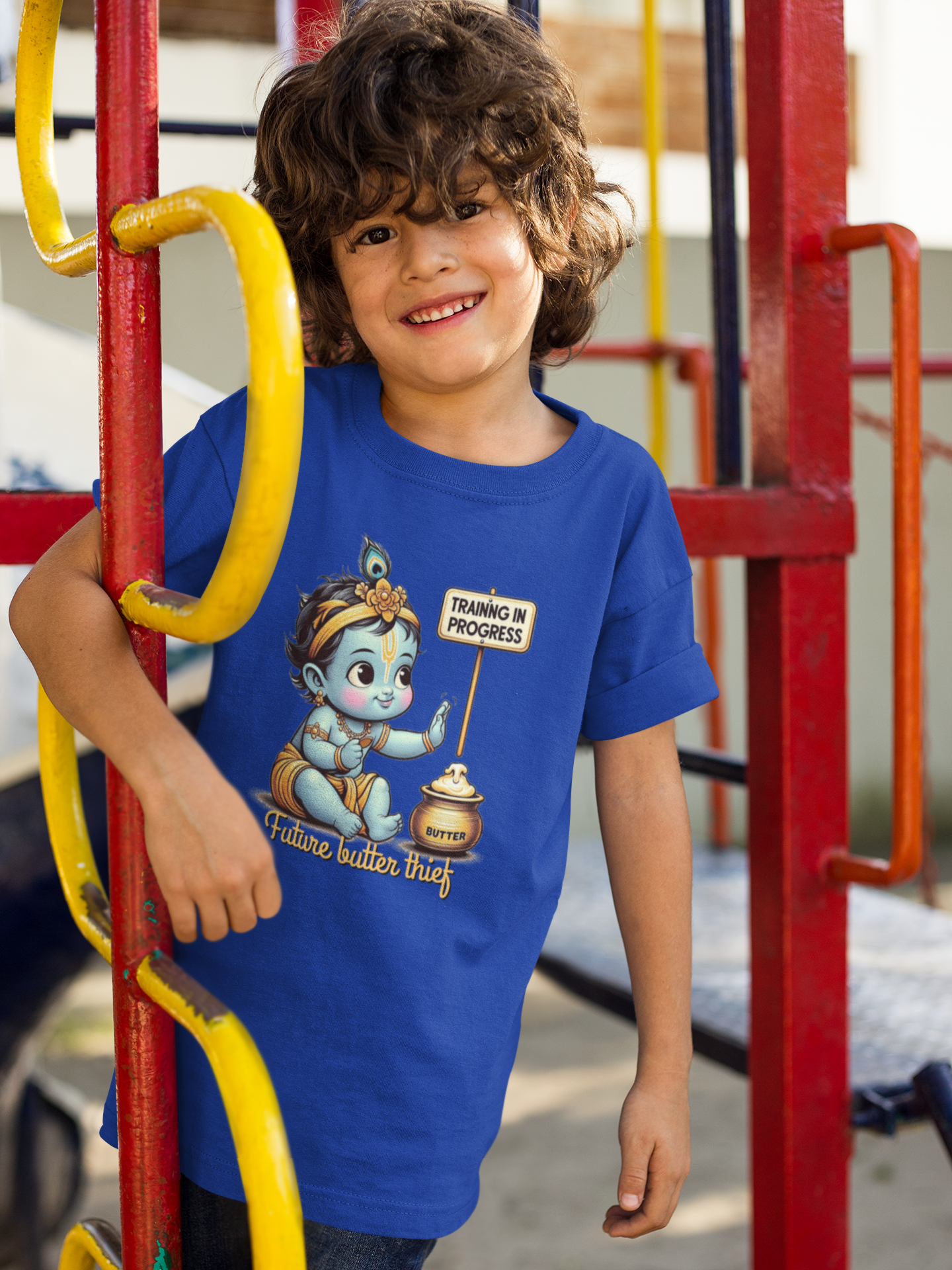 Future Butter Thief Janmashtami Boy's T Shirts Royal Blue