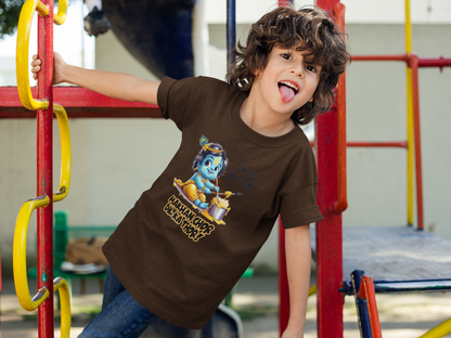 Makhan Chor Dil Ka Thor Janmashtami Boy's T Shirts