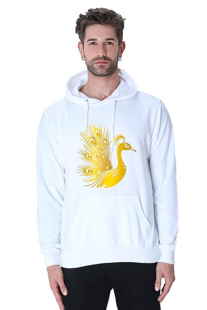 Hoodie Sweatshirt - Golden Peacock Vinyl Printed