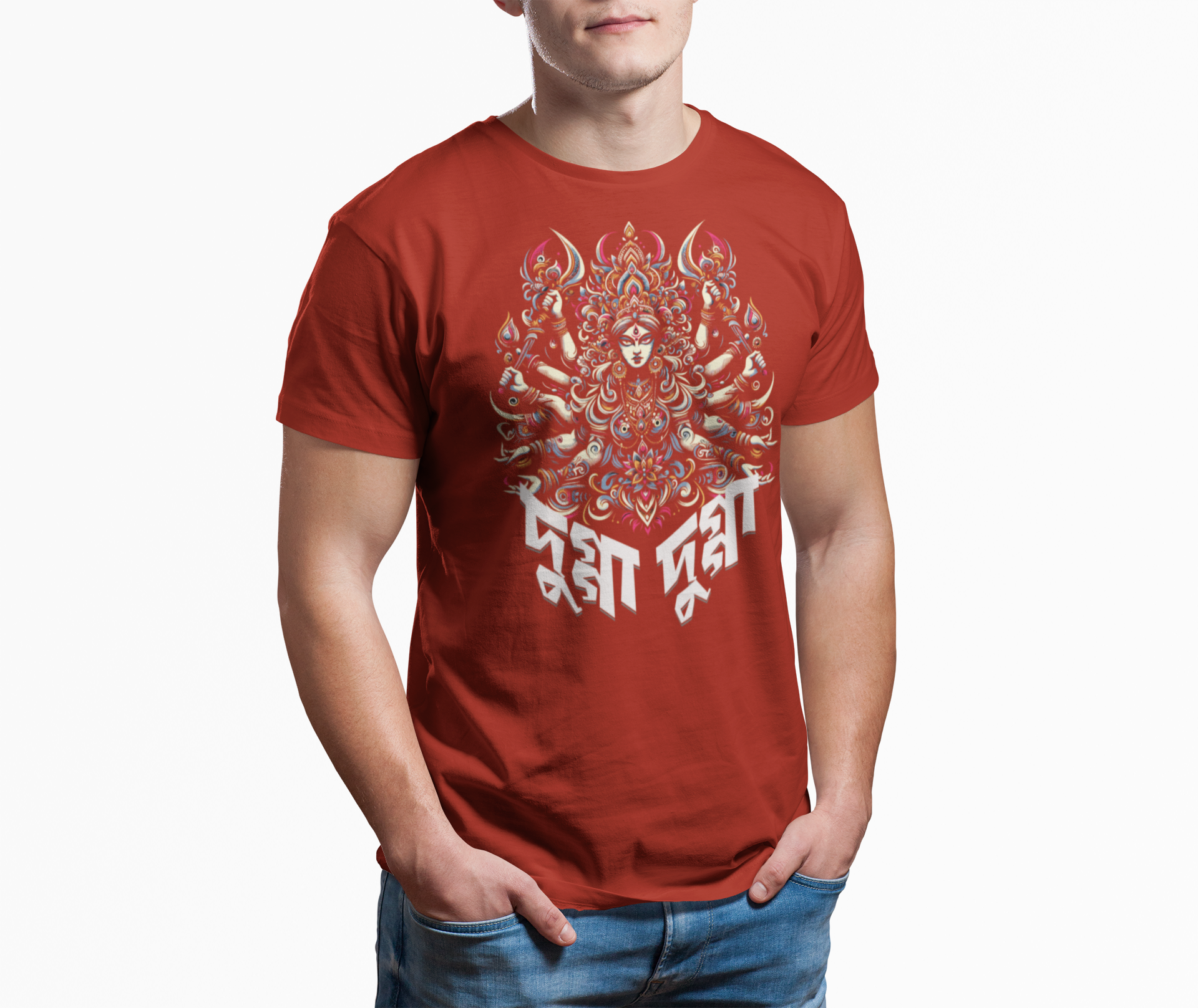 Durga Puja Bengali T Shirt For Men's