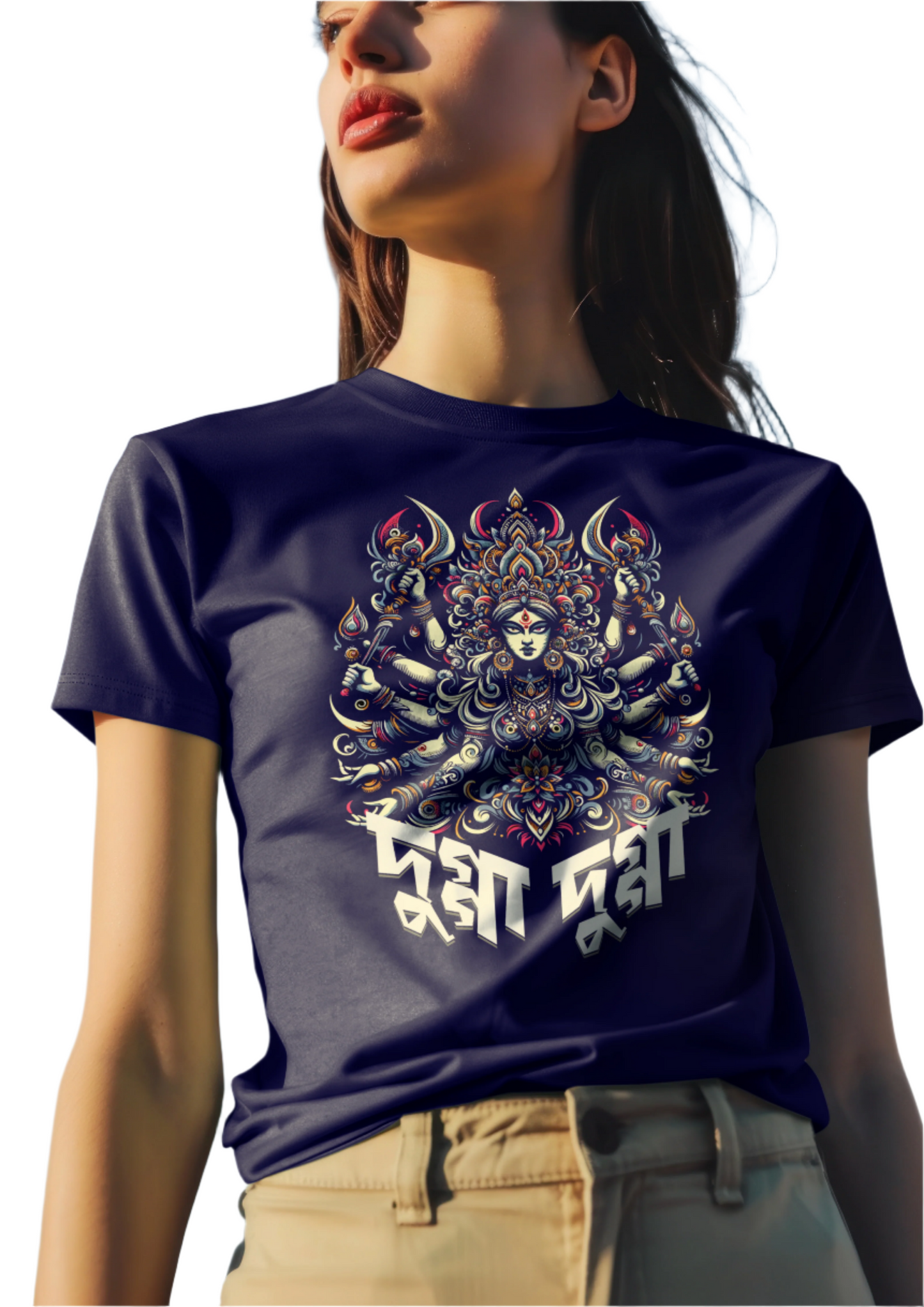 Durga Puja Bengali T Shirt For Women 1