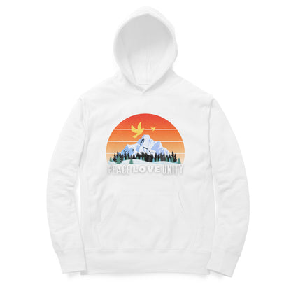 Peace Love Unity Hoodie for Men White